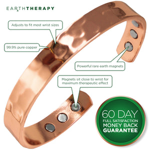 Pure Copper Magnetic Hammered Bracelet for Recovery & Injury Relief