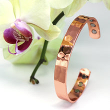Load image into Gallery viewer, Pure Copper Magnetic Hammered Bracelet for Recovery &amp; Injury Relief