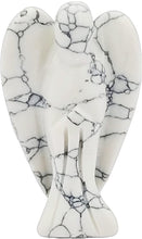 Load image into Gallery viewer, Pocket Guardian Angel with Serenity Prayer Card - White HOWLITE Natural Crystal Healing Stone Figurine - Gift for Yourselves and Your Loved Ones