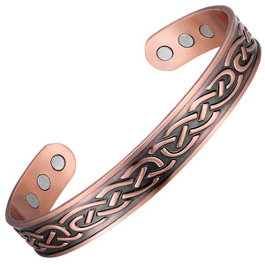 Earth Therapy Bronze Celtic Knot Magnetic Healing Bracelet for Recovery and Pain Relief