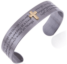 Load image into Gallery viewer, Engraved Serenity Bracelet Cross