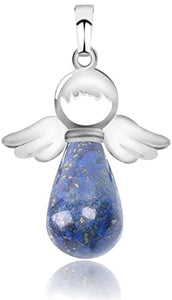 Guardian Angel Necklace - Precious Stone Pendant - Bless Yourselves and Your Loved Ones (Navy Blue)